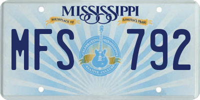 MS license plate MFS792