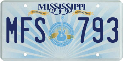 MS license plate MFS793