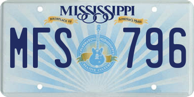 MS license plate MFS796