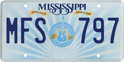 MS license plate MFS797