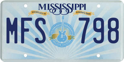 MS license plate MFS798