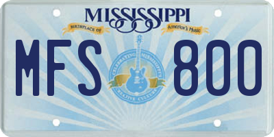 MS license plate MFS800
