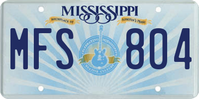 MS license plate MFS804