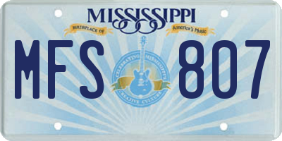 MS license plate MFS807