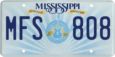 MS license plate MFS808