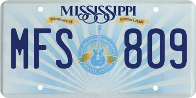 MS license plate MFS809