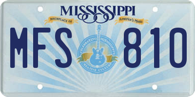 MS license plate MFS810