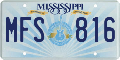 MS license plate MFS816