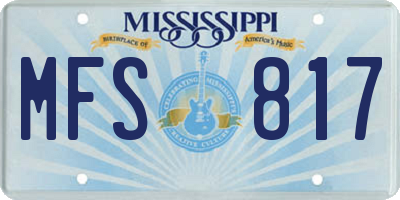 MS license plate MFS817