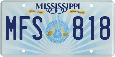 MS license plate MFS818