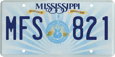 MS license plate MFS821