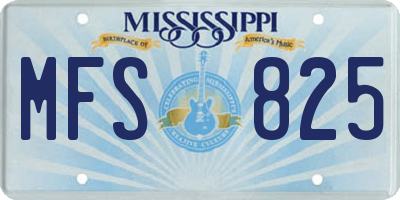 MS license plate MFS825