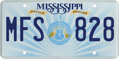 MS license plate MFS828