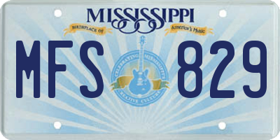 MS license plate MFS829