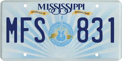MS license plate MFS831