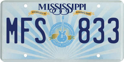 MS license plate MFS833