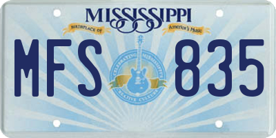 MS license plate MFS835