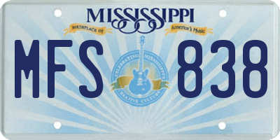 MS license plate MFS838