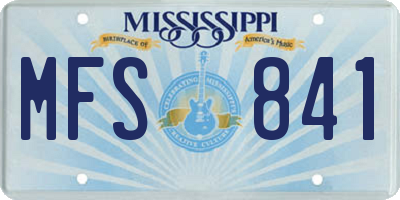MS license plate MFS841
