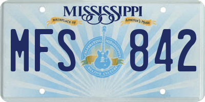 MS license plate MFS842