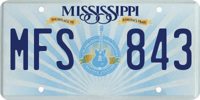 MS license plate MFS843