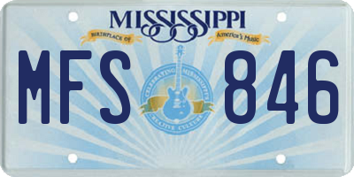 MS license plate MFS846