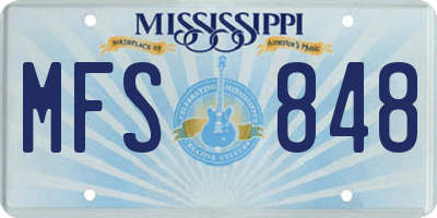 MS license plate MFS848