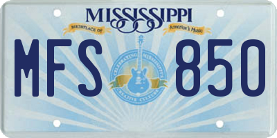 MS license plate MFS850