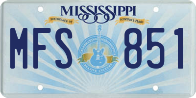 MS license plate MFS851