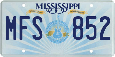 MS license plate MFS852