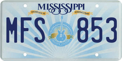 MS license plate MFS853
