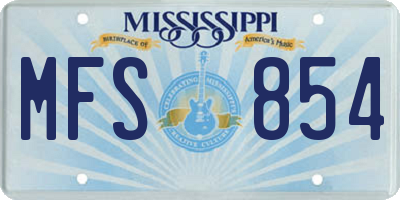 MS license plate MFS854