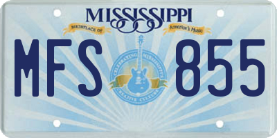 MS license plate MFS855