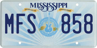 MS license plate MFS858