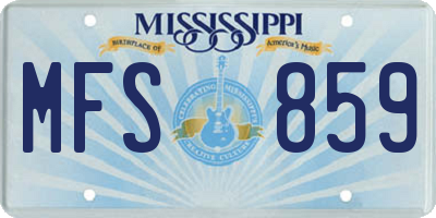 MS license plate MFS859