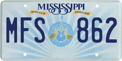 MS license plate MFS862