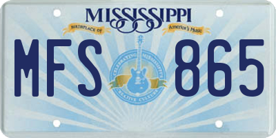 MS license plate MFS865