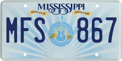 MS license plate MFS867