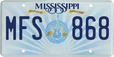 MS license plate MFS868