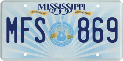 MS license plate MFS869