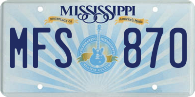 MS license plate MFS870