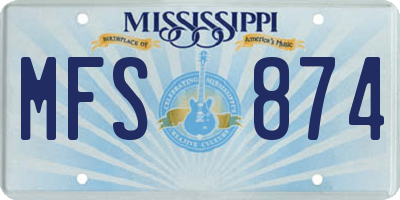 MS license plate MFS874