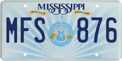 MS license plate MFS876