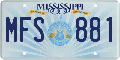 MS license plate MFS881