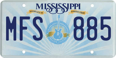 MS license plate MFS885