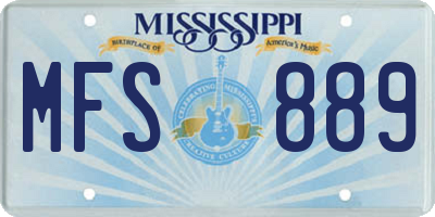 MS license plate MFS889