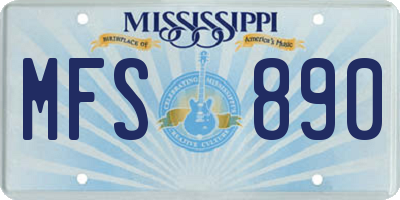 MS license plate MFS890