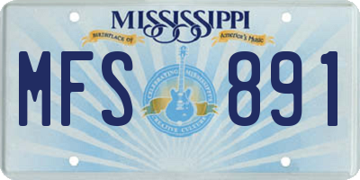 MS license plate MFS891
