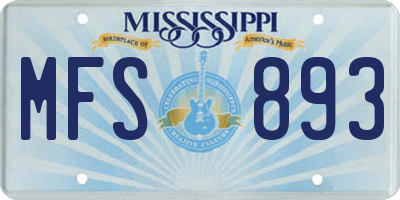 MS license plate MFS893