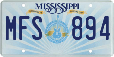 MS license plate MFS894
